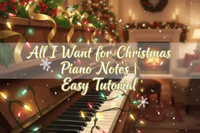 All I Want for Christmas – Piano Notes with Lyrics (Easy Tutorial)