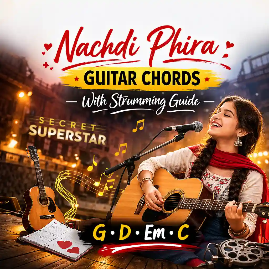 Nachdi Phira guitar chords with strumming pattern Secret Superstar song tutorial
