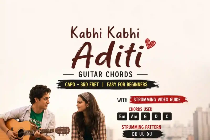 Kabhi Kabhi Aditi Guitar Chords with Strumming Video Guide | Easy Beginner Version (Capo 3)
