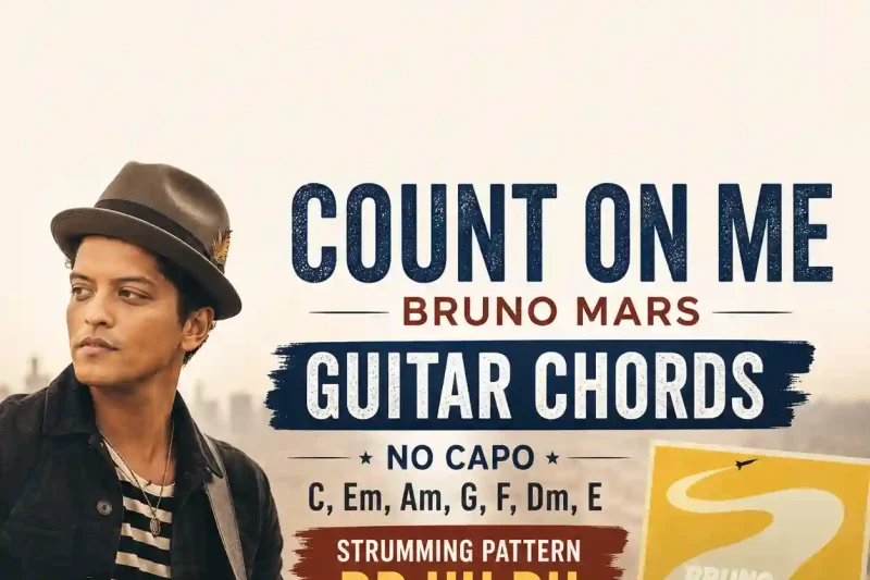 Count On Me guitar chords and DD UU DU strumming pattern by Bruno Mars